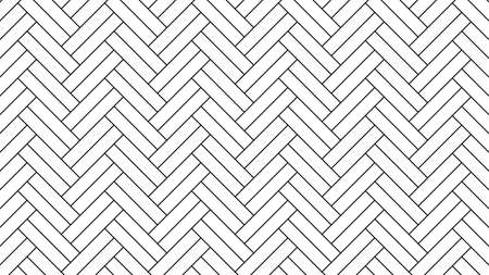 Herringbone floor. Diagonal texture. Black and white pattern. Vector illustration.のイラスト素材