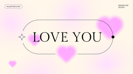 Gradient background with y2k heart. Valentine day minimalistic template. For sales and showing love to the buyer. Blurred vector illustration.のイラスト素材