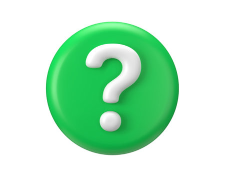 Question 3d mark. Bubble ask icon. Green faq icon. Vector button for chat with support answers or advice search.のイラスト素材