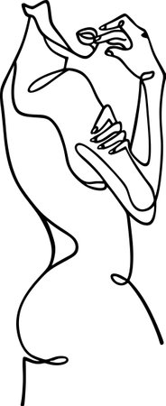 Sketch of a beautiful woman body. Vector illustration ready for vinyl cutting.の写真素材