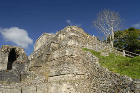 Mayan temple ruinsの写真素材