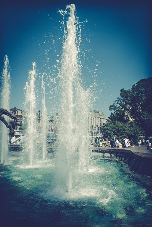 Fountain on Manezh Square, Moscowのeditorial素材