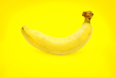 Ripe banana, isolated on a white backgroundの写真素材