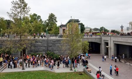 WASHINGTON, DC - OCTOBER 06, 2018: Protesters line up to enter the Capitol Building during the...