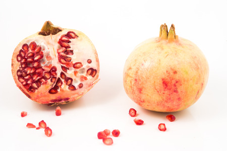 Pomegranate isolated on white backgroundの写真素材