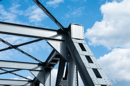 metal structure on blue sky backgroundの写真素材