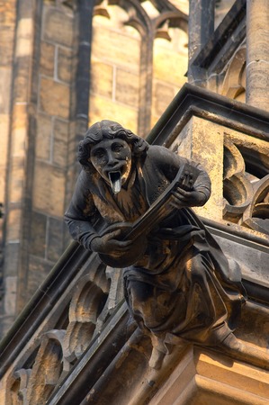 Gothic Gargoyle on St. Vitus Cathedral Pragueの写真素材
