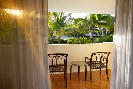 View from the balcony of the hotel in the Dominican Republicの写真素材