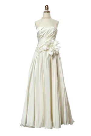 Studio shooting Wedding dress Isolated On Whiteの写真素材