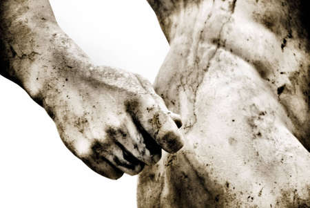 Close-up of an ancient roman statue with some grain addedの写真素材