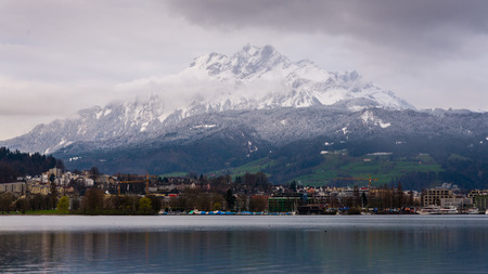 Alps with Luzern lake in the morning