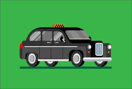 Black London taxi vector isolated, black cab. Vector illustration Eps10 file.のイラスト素材