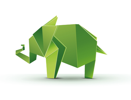 Geometric elephant. Polygon elephant. Abstract elephant. Elephant abstract isolated on a white background.のイラスト素材