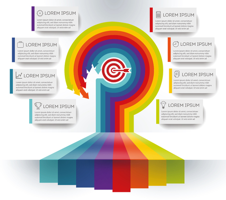 Infographic. Business infographics. Infographics of steps to the goal. Template for Infographics. Graphic design. Presentation. Workflow layout. Flat style. Vector illustration Eps10 fileのイラスト素材