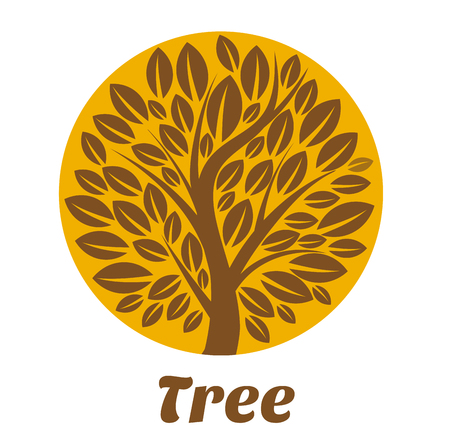 Tree  template. Brown tree vector design template. Plant, nature and ecology. Garden creative concept. Eco idea ecology icon. Flat style. Flat design. Vector illustration fileのイラスト素材
