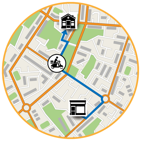 Map location scheme. Flat style. Flat design. Vector illustration Eps10 fileのイラスト素材