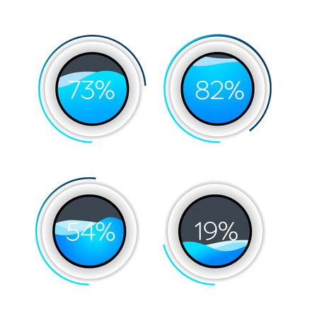 Preloaders and progress bar. Web preloader. Round progress bar. Set of loading elements. Loading and buffering icon set. Vector illustration Eps10 fileのイラスト素材