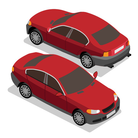 Red car in the vector. Vector illustration Eps10 fileのイラスト素材