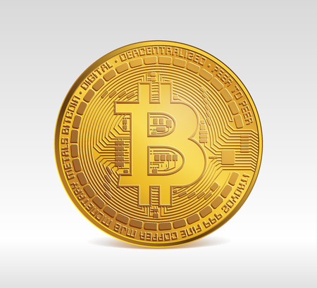 Bitcoin symbol on a gray backgroundのイラスト素材