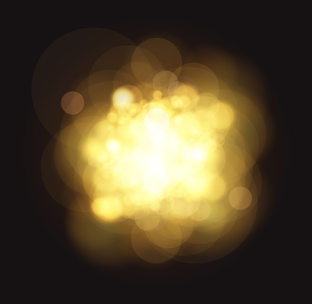 Golden lights background. Christmas lights concept. Abstract golden lights bokeh and sparkles. Bokeh effect golden light background. Vector illustration Eps10 fileのイラスト素材