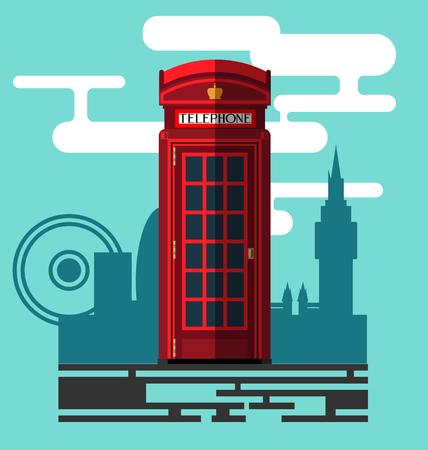 Phone booth, phone box, telephone box.のイラスト素材