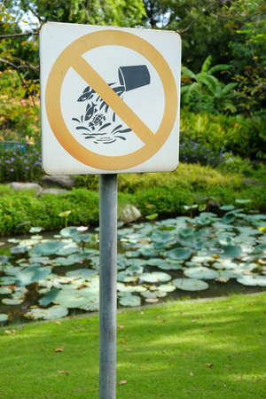 Not release marine life plate in the park