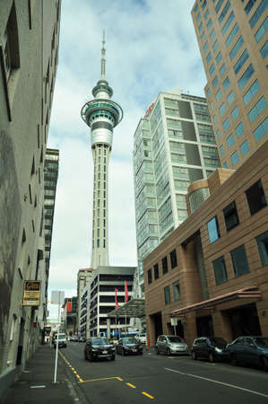 Auckland tower with downtown