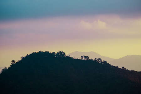 Top of the mountain in Angkhang national park, Chiangmai province, north of Thailandの写真素材