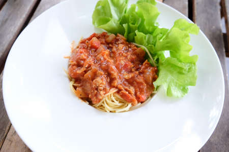 Spaghetti tomato sauceの写真素材