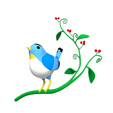 Blue Bird are sitting on the branch の写真素材