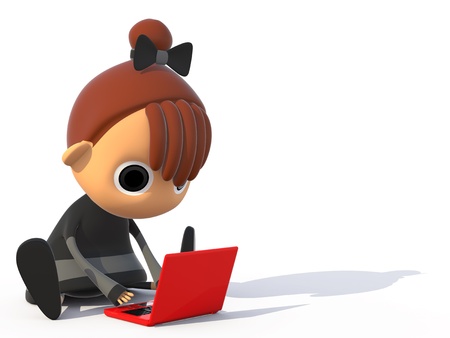 Operate the PC.の写真素材