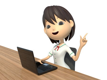 Female students to use the Notebook PCの写真素材