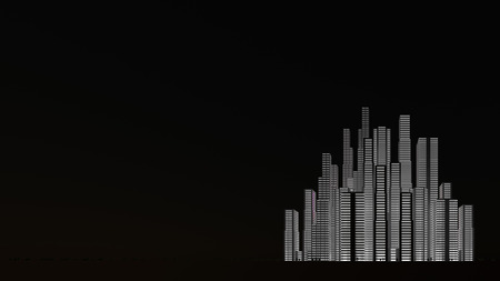 View of the city building at midnightの写真素材