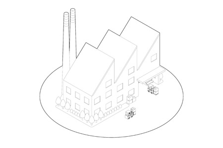 Line drawing of Factoryの写真素材