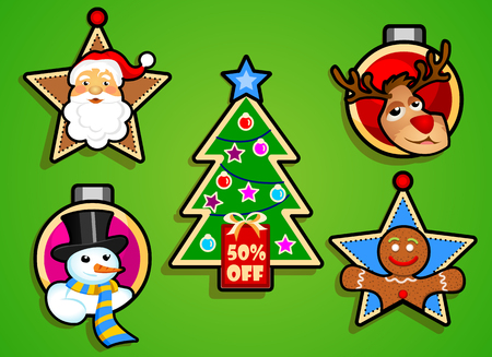 Christmas label logoのイラスト素材