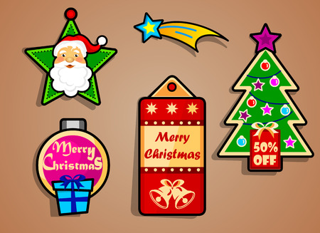 Christmas label logoのイラスト素材