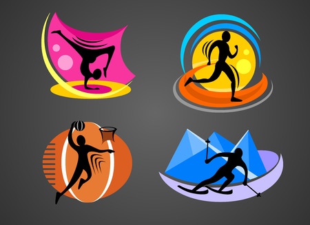 Sports icon in flat design stylesのイラスト素材