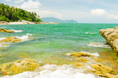 Sea and suny beach in Thailand nature view