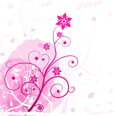 Pink grunge flowerのイラスト素材