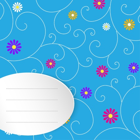 Abstract floral background with labelのイラスト素材