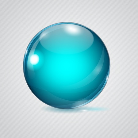 Turquoise glass sphere on striped backgroundのイラスト素材