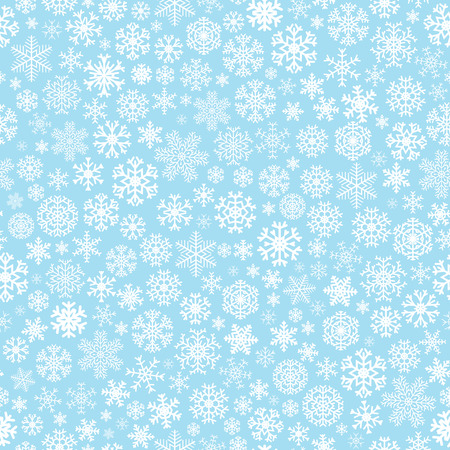 Christmas seamless pattern from white snowflakes on light blue backgroundのイラスト素材
