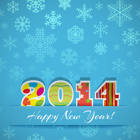 New year background with digits 2014 and snowflakesのイラスト素材