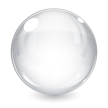 White shiny sphere with shadowのイラスト素材