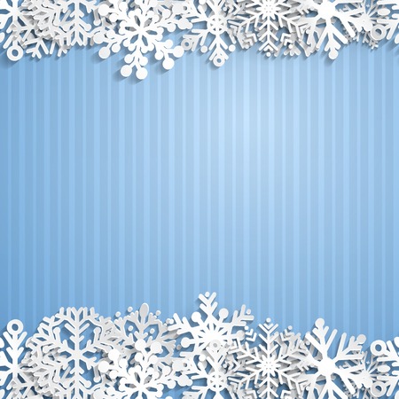 Christmas background of paper snowflakes with shadowsのイラスト素材