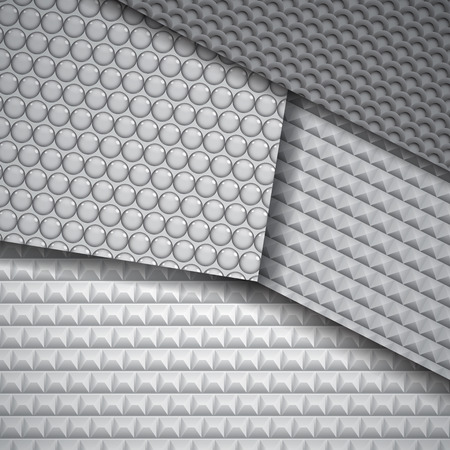 Set of several seamless carbon fiber patterns in black and gray colorsのイラスト素材