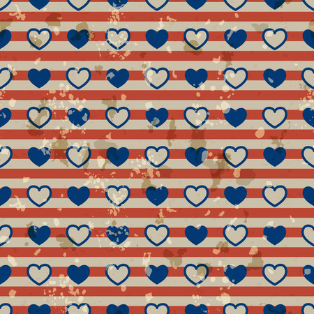 American vintage patriotic seamless pattern in the American national colors with spotsのイラスト素材