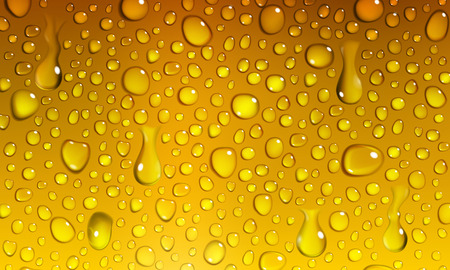 Background of water droplets on the surface in golden colorsのイラスト素材