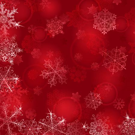 Christmas background with snowflakes in red colorsのイラスト素材