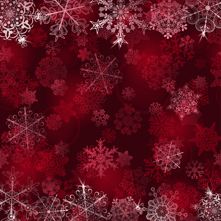 Christmas background with snowflakes in red colorsのイラスト素材